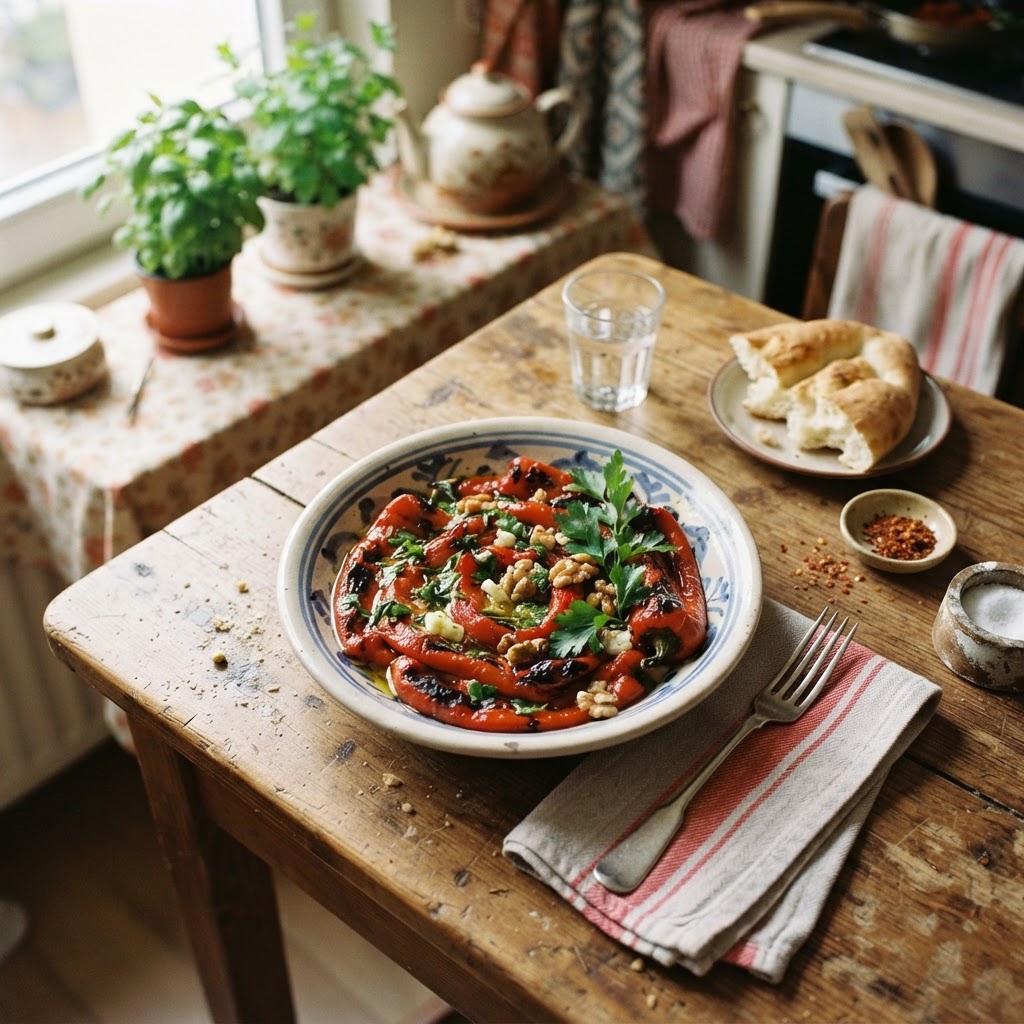 Közlenmiş Biber Salatası