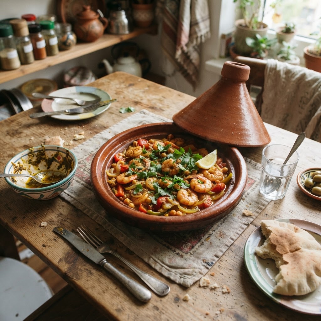 Shrimp Tagine with Chermoula