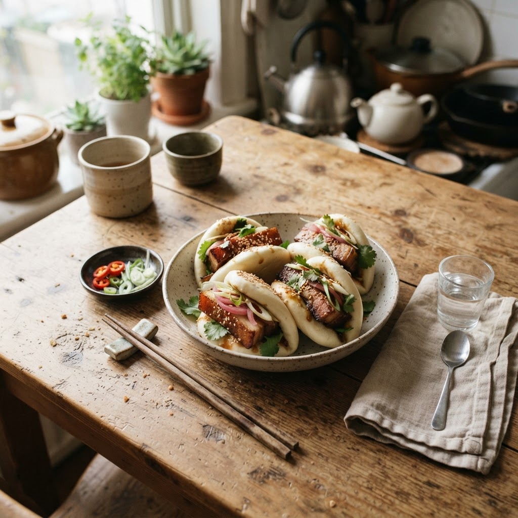 Crispy Pork Belly Kakuni Buns