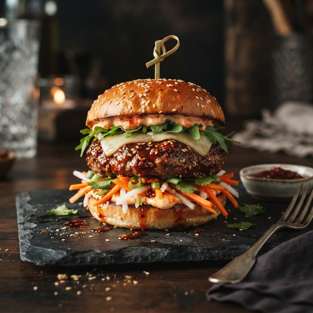 Korean Gochujang Glazed Burger