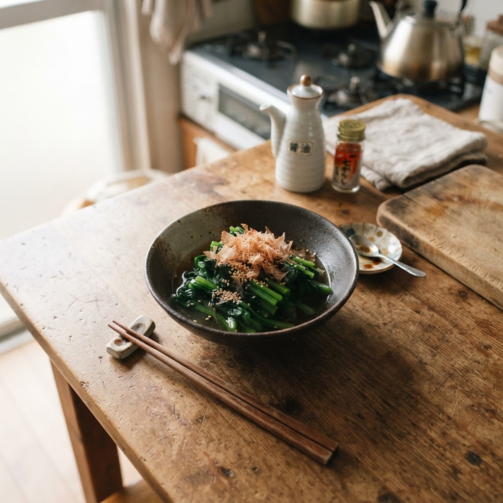Quick Dashi-Poached Spinach