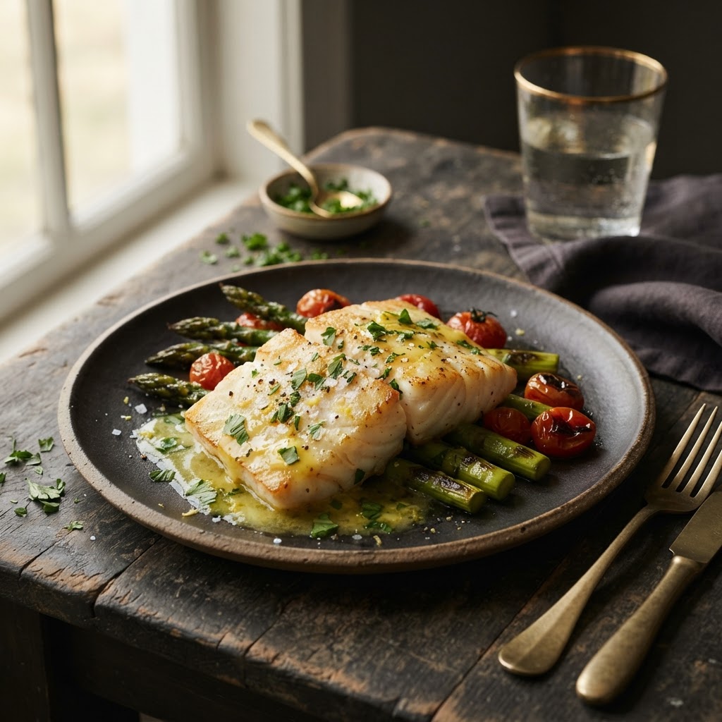 Lemon Garlic Butter Halibut