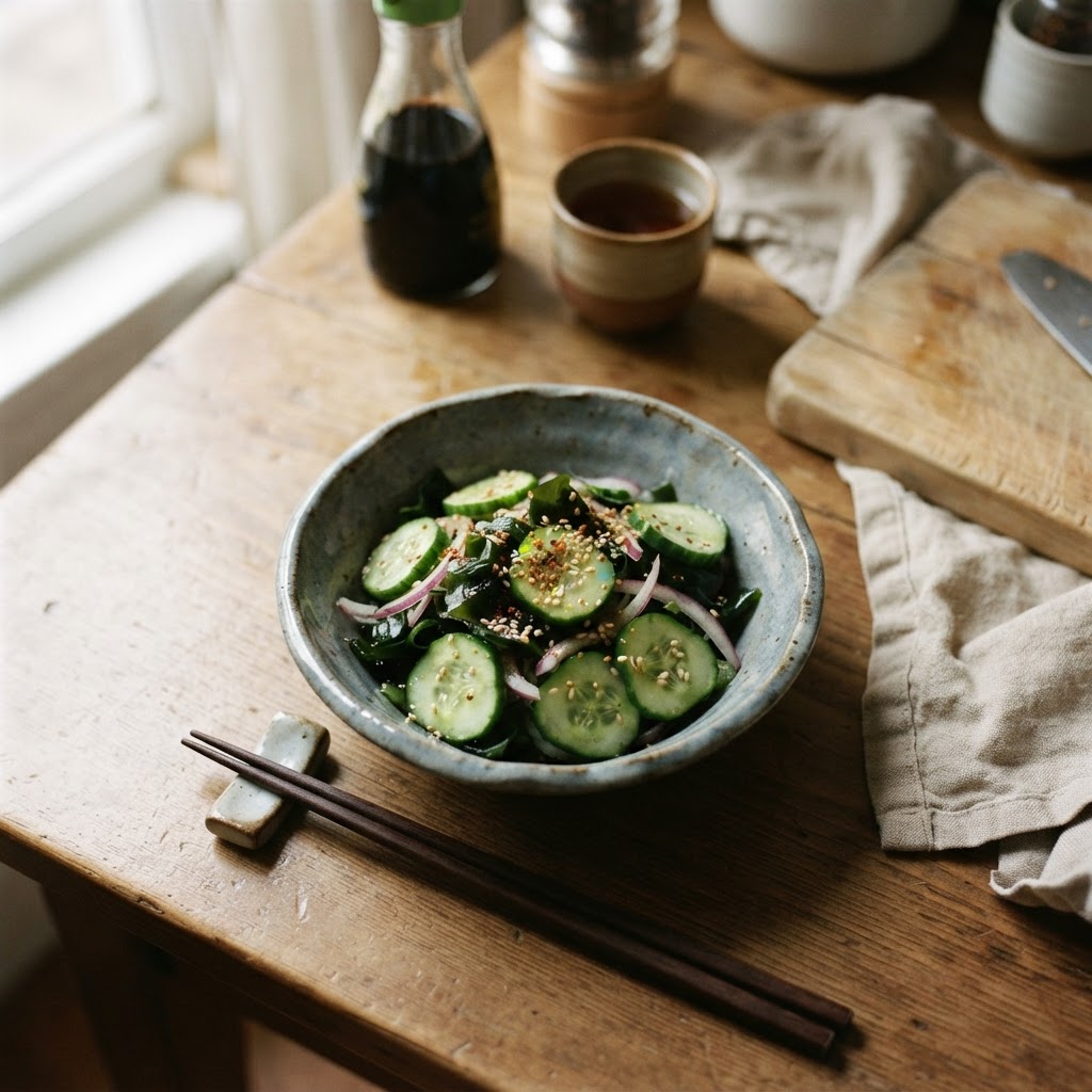 Quick-Pickled Cucumber Sunomono with Wakame