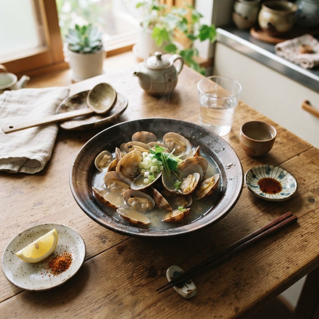 Dashi-Simmered Clams with Sake