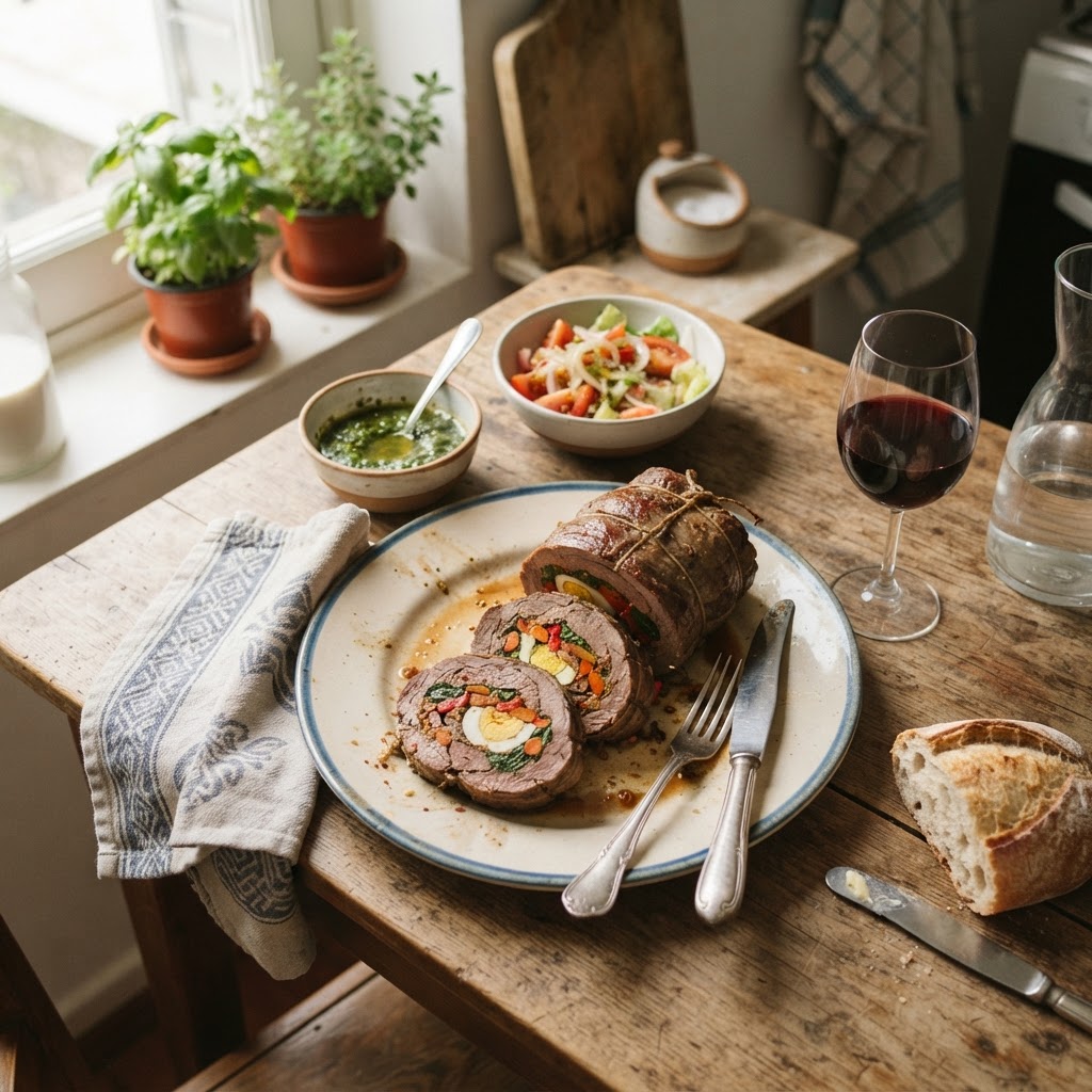 Matambre Arrollado (Rolled Stuffed Flank Steak)