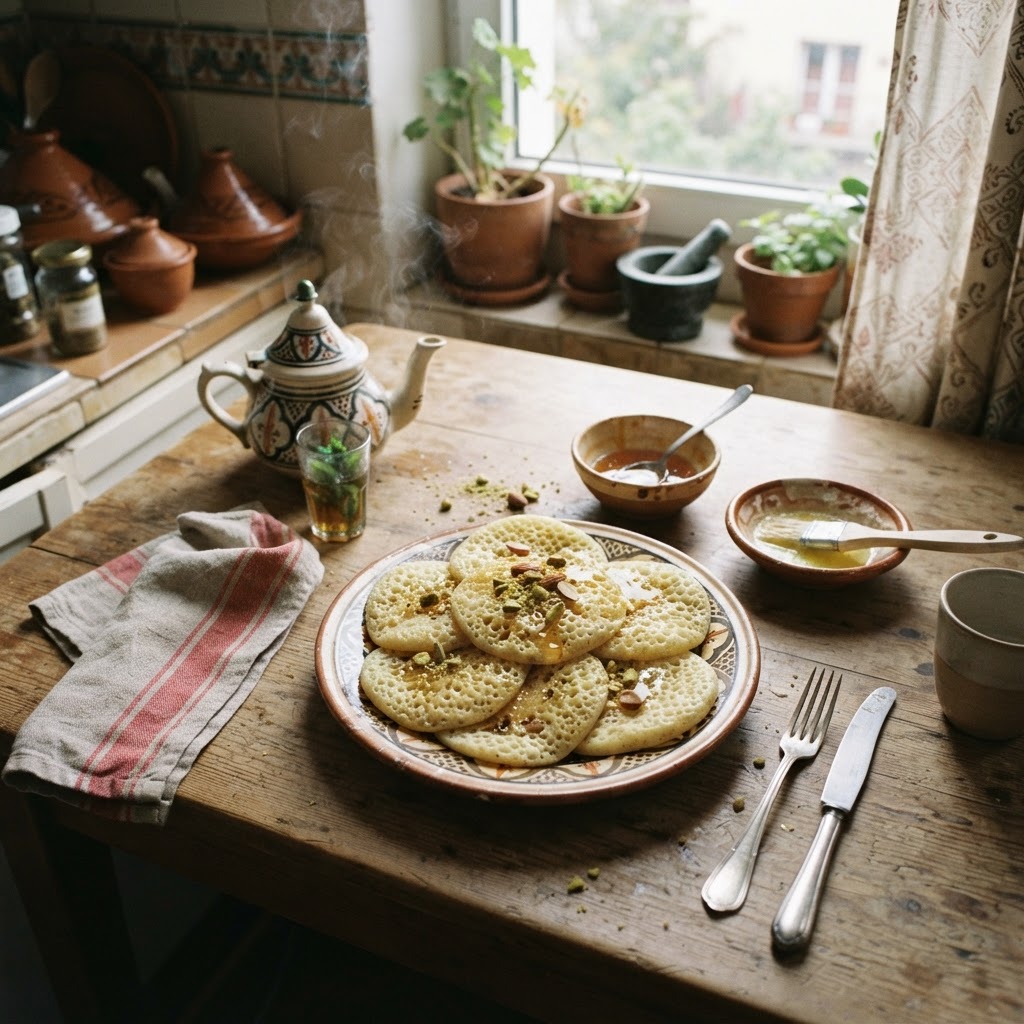 Semolina Honey Pancakes (Beghrir)