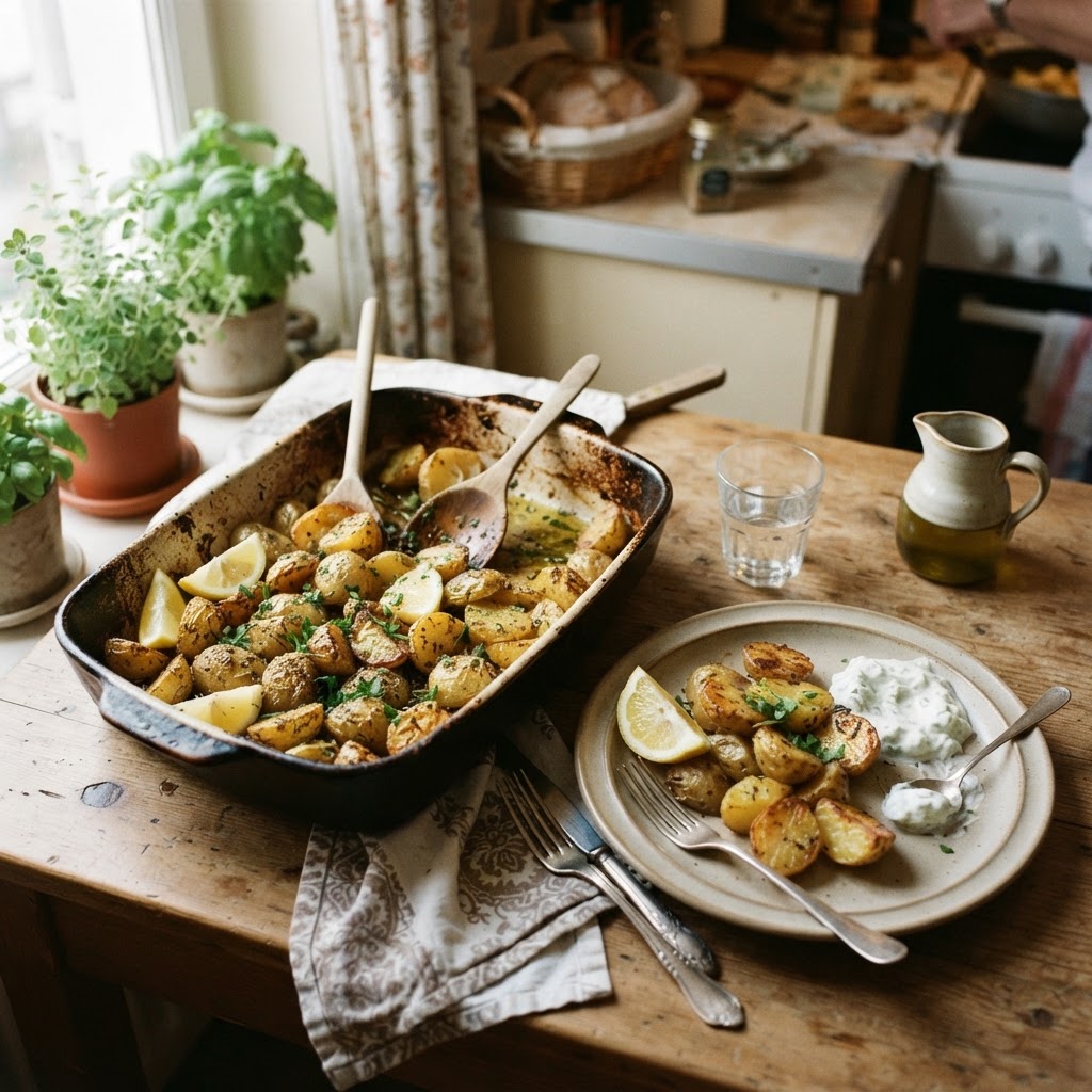 Greek Lemon-Garlic Roasted Potatoes