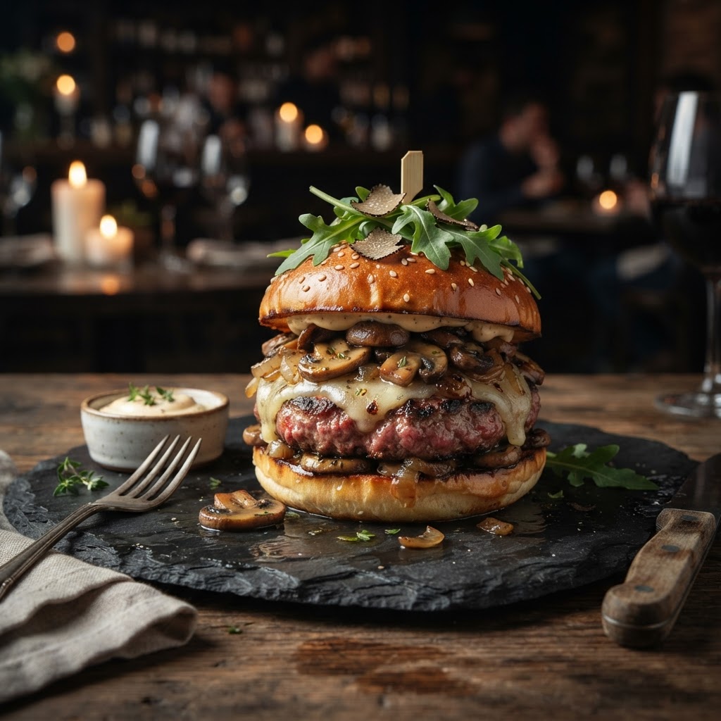 Truffle Mushroom Swiss Burger