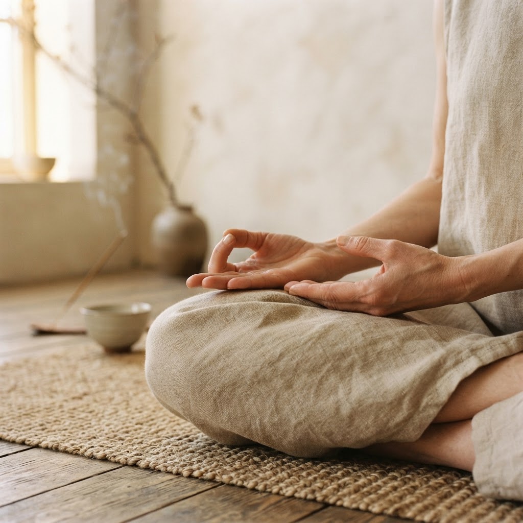 Buddha hands in meditation mudra
