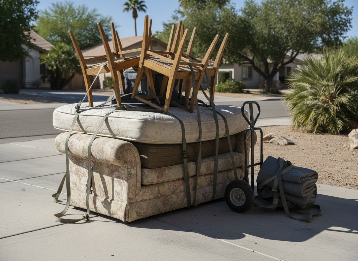 Old furniture being removed from a Phoenix Arizona home