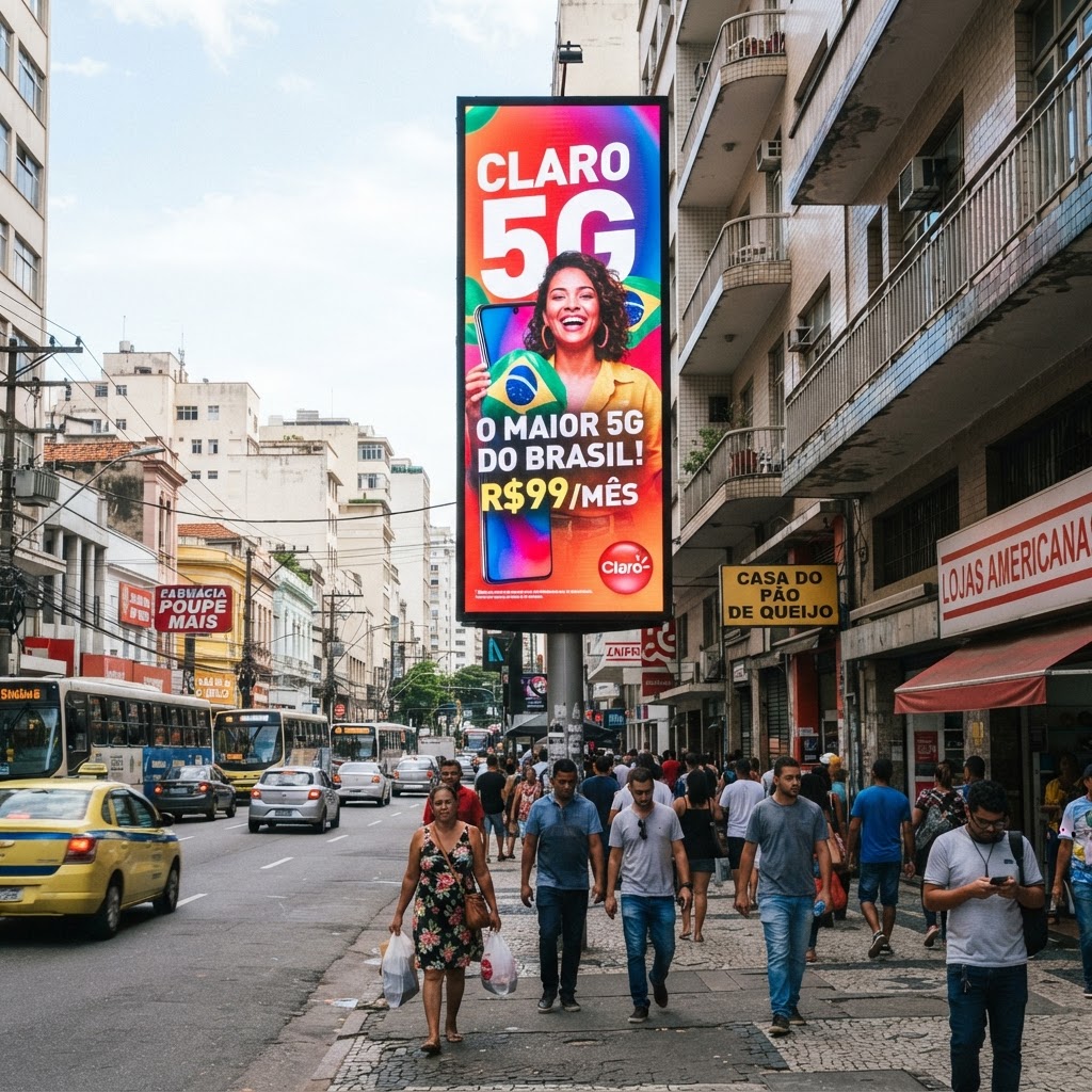 Painel Rua do Comércio, centro de Luziânia