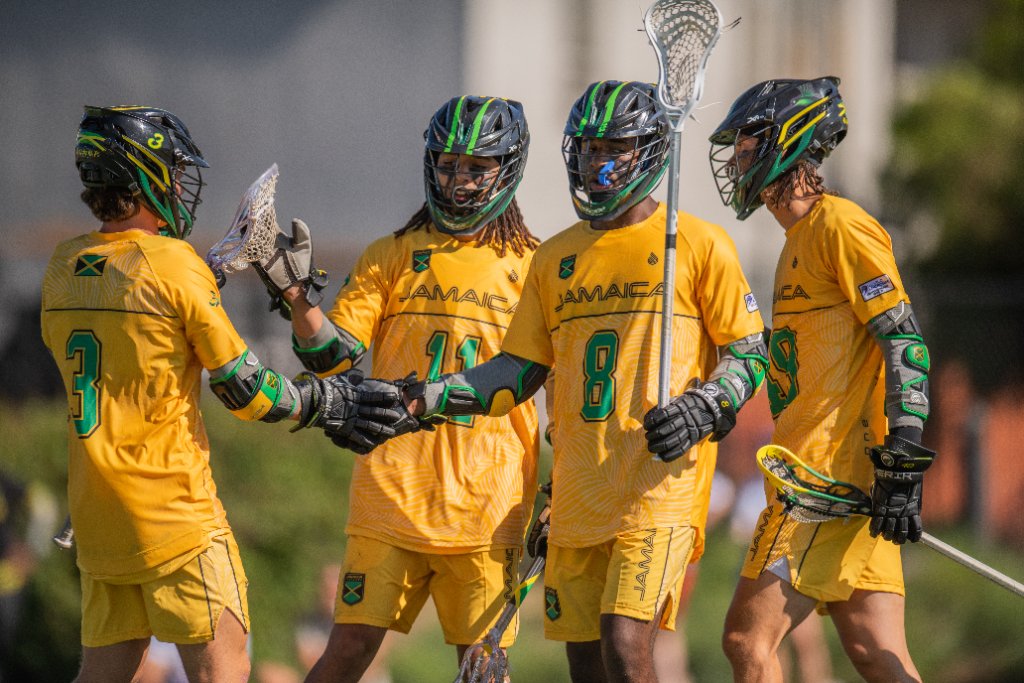 Jamaica Lacrosse team huddle