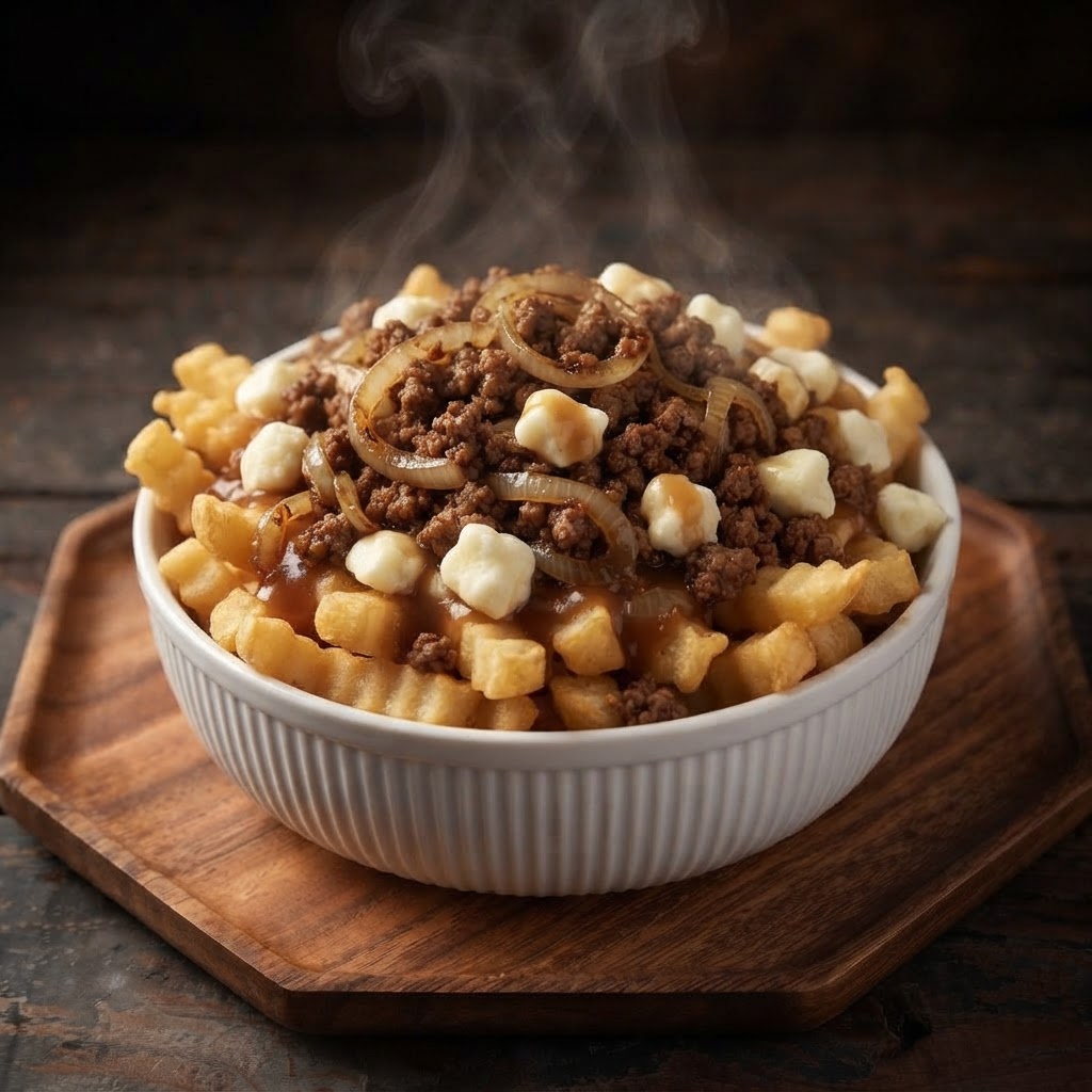 POUTINE VIANDE HACHÉE & OIGNONS