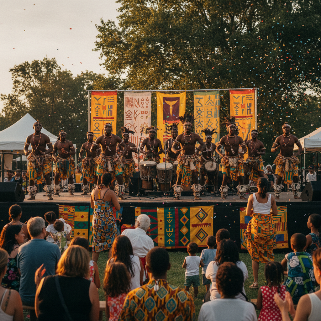 Community cultural performance on stage