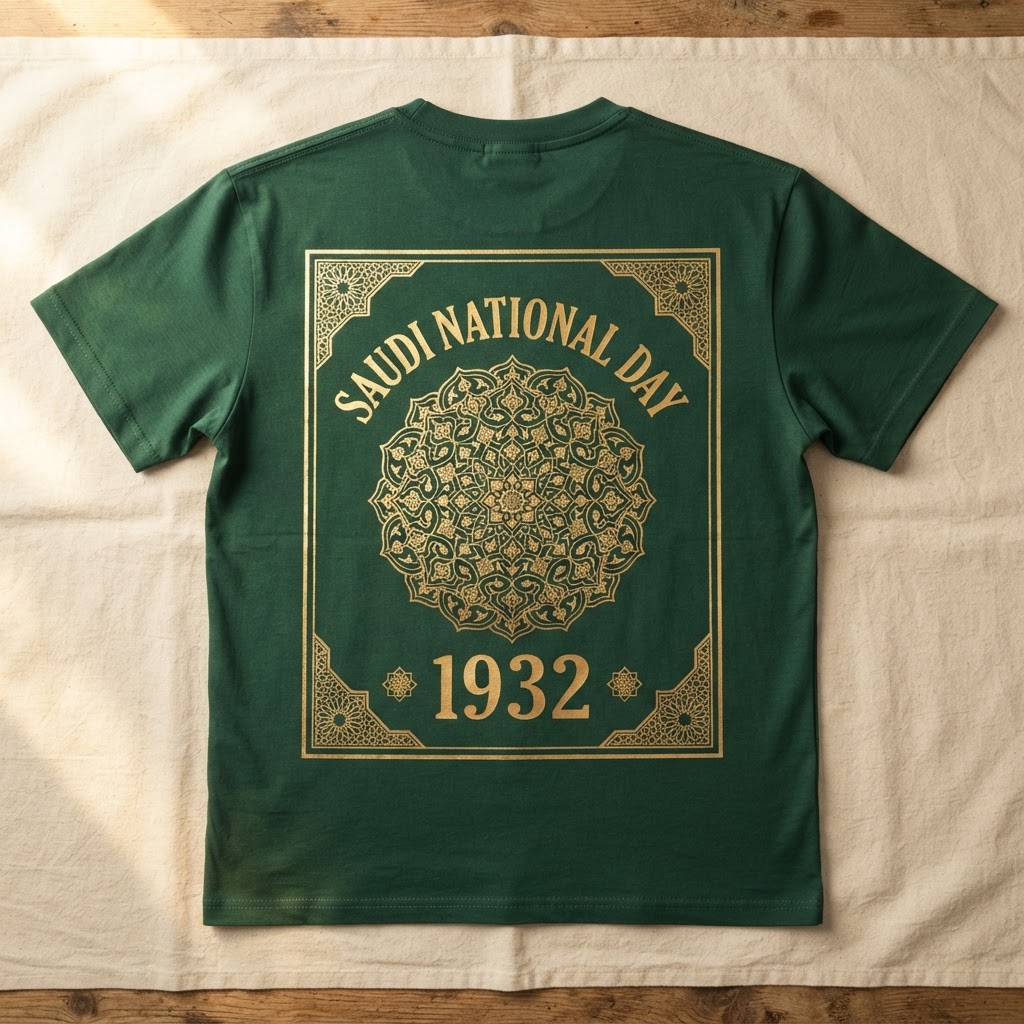 Saudi National Day Tee — Graphic — Back Graphic