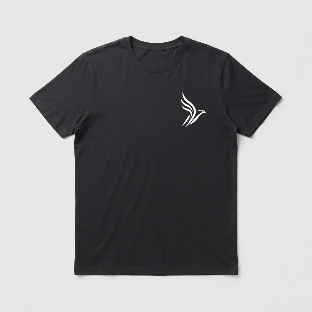 Signature Eagle Tee in Matte Black