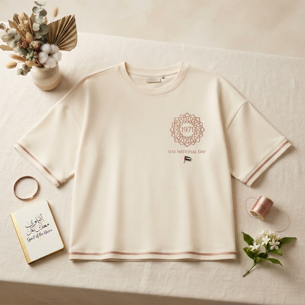 UAE National Day Tee — Emblem — Cream