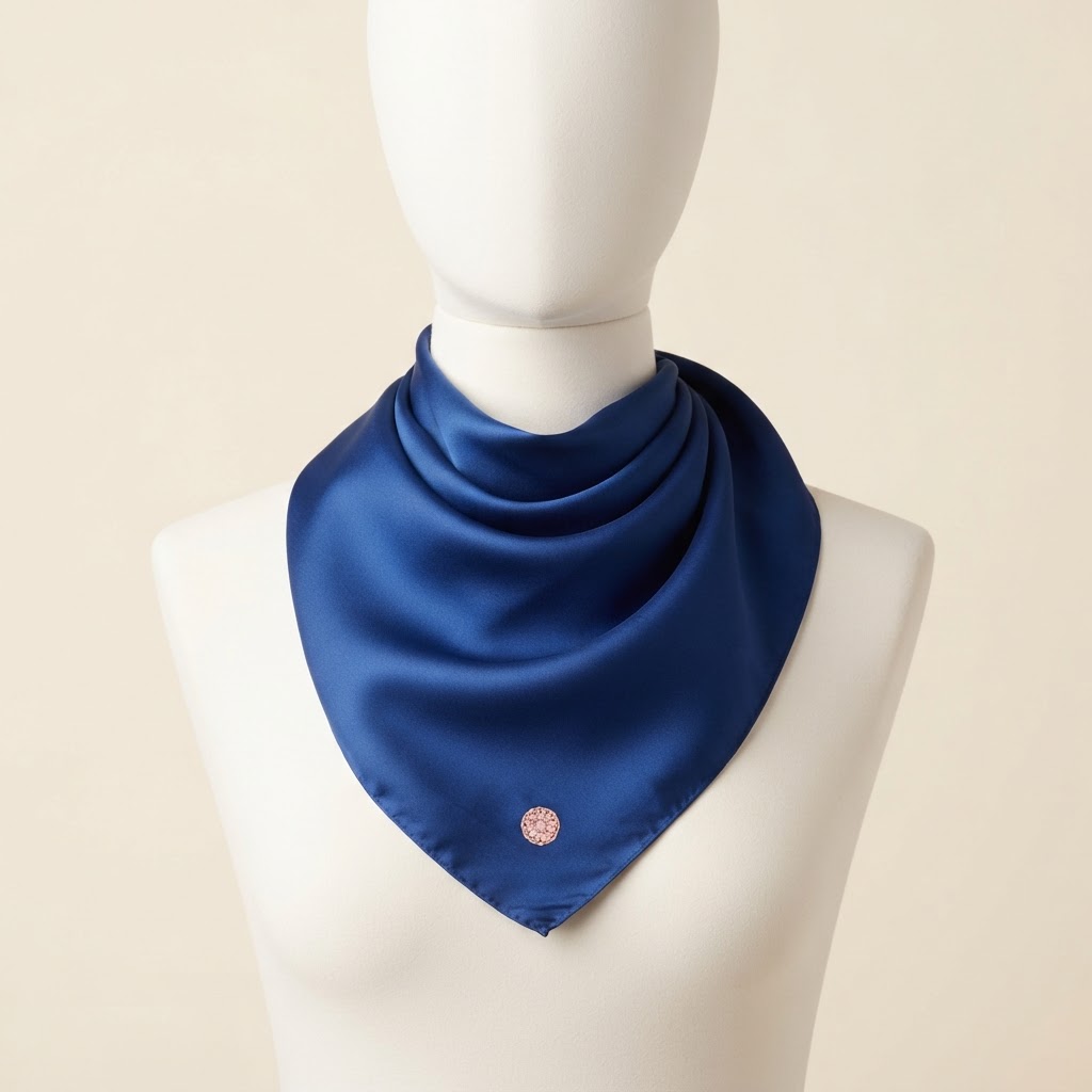 Silk Navy Scarf in Royal Blue