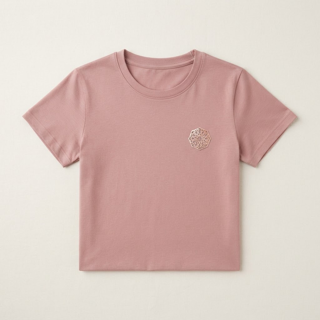 Bloom Crew Tee in Dusty Rose