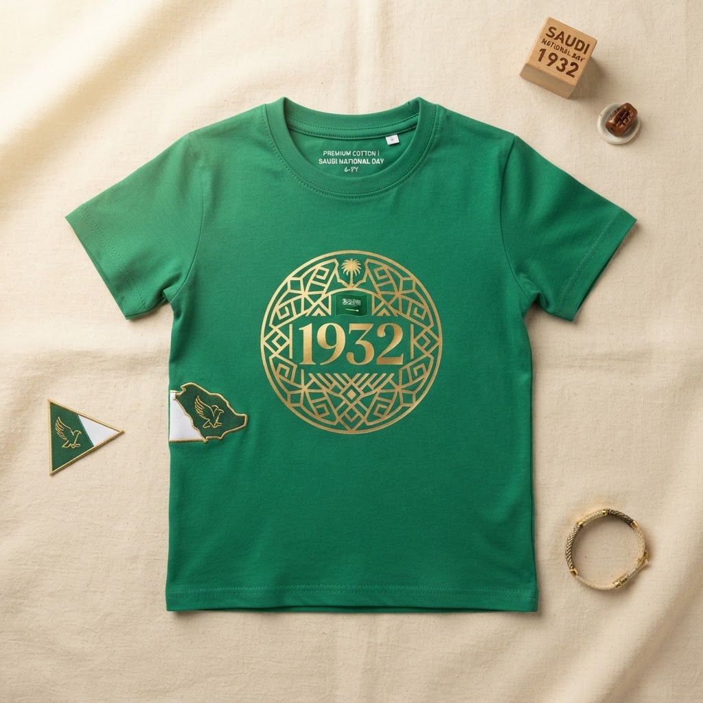 Saudi National Day Tee — Kids — Saudi Green