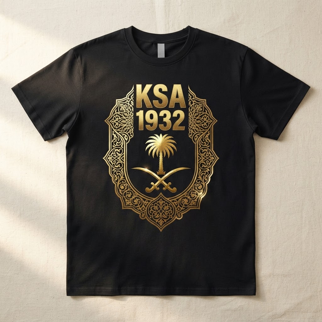 Saudi National Day Tee — Unisex (Black) — Black
