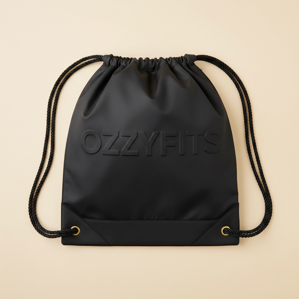 Drawstring Bag in Midnight Black