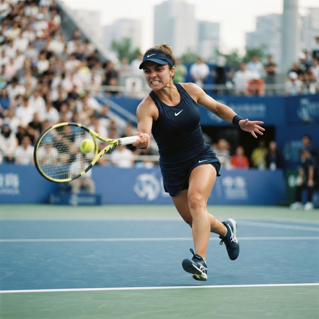 Jasmine Paolini in azione sul campo da tennis