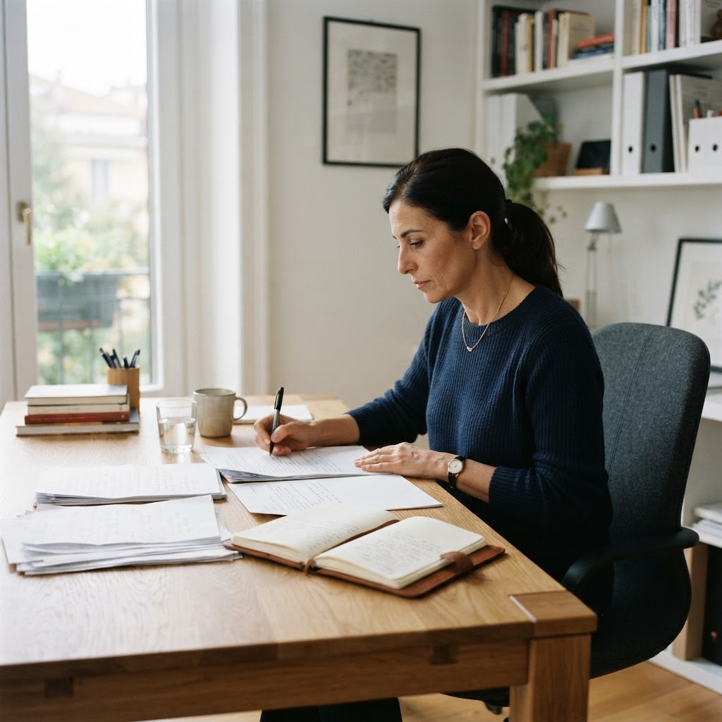 lavoratore in smart working alla scrivania di casa