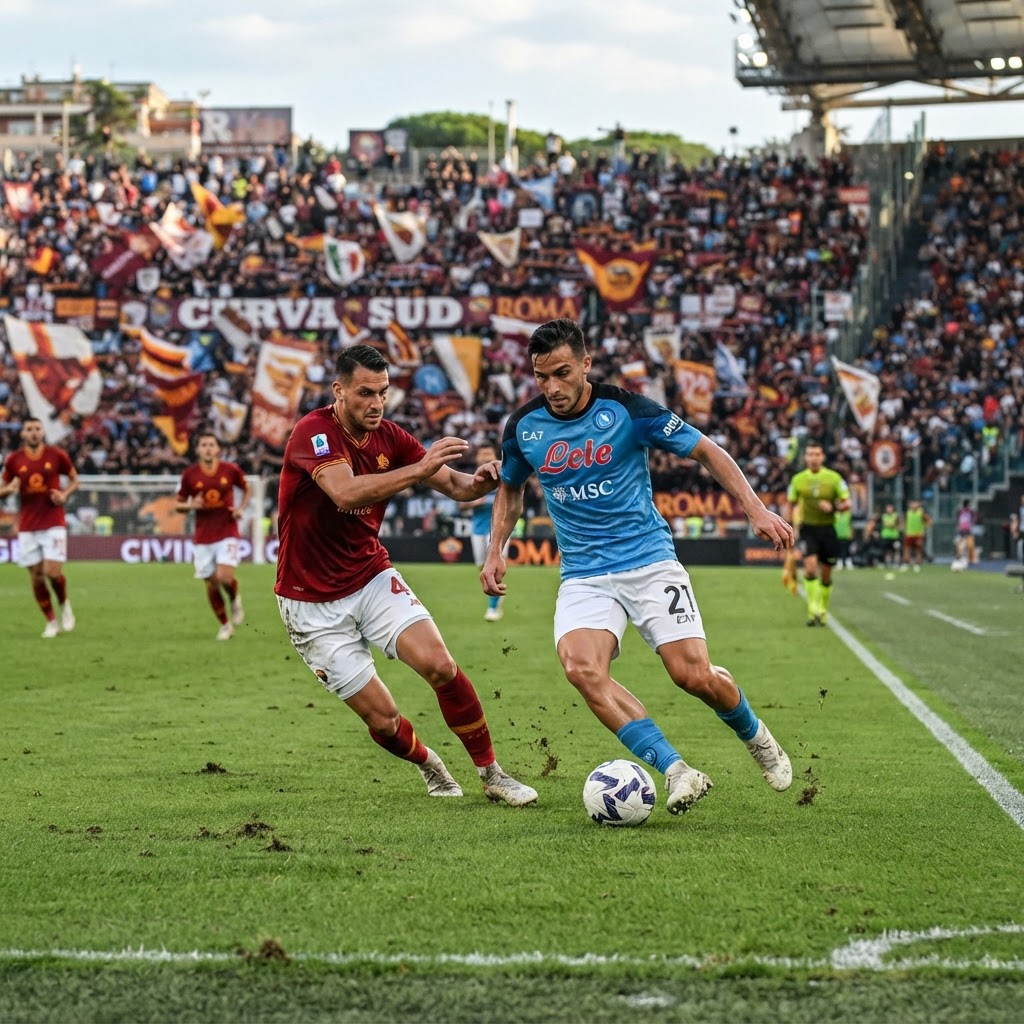 calciatori in campo durante una partita di Serie A