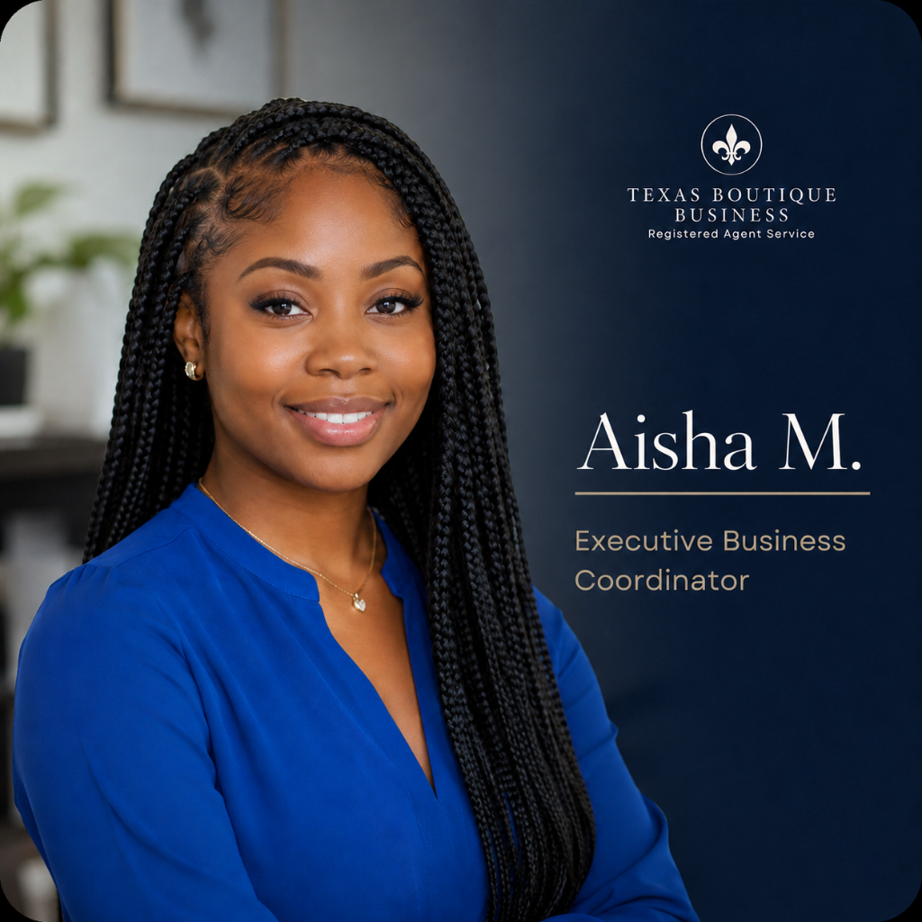 Aisha M., Executive Business Coordinator with Texas Boutique Business