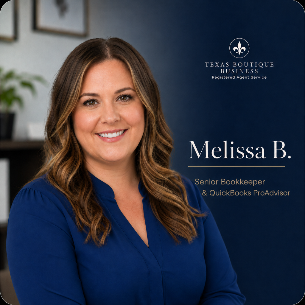 Melissa B., Senior Bookkeeper and QuickBooks ProAdvisor with Texas Boutique Business