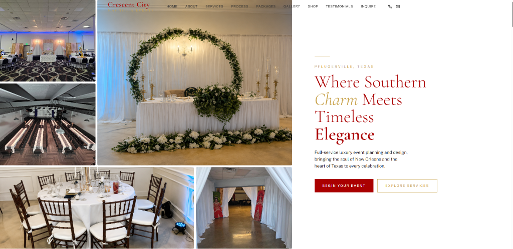 Crescent City Magnolia Events website screenshot