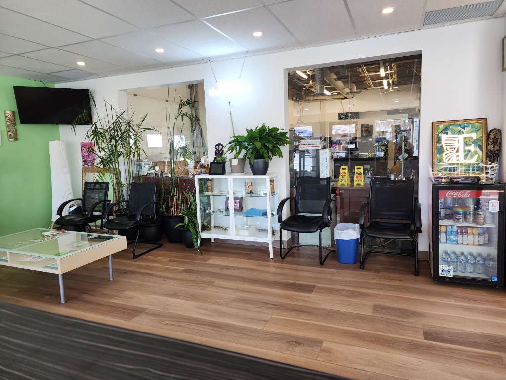 Reception area with Tribal Expression emblem art