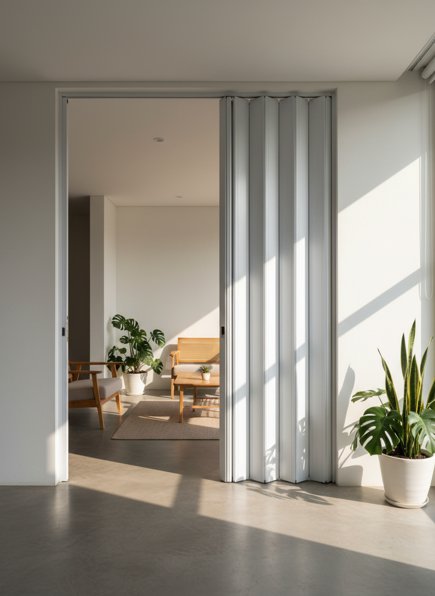 Pintu Lipat PVC & Kusen Aluminium