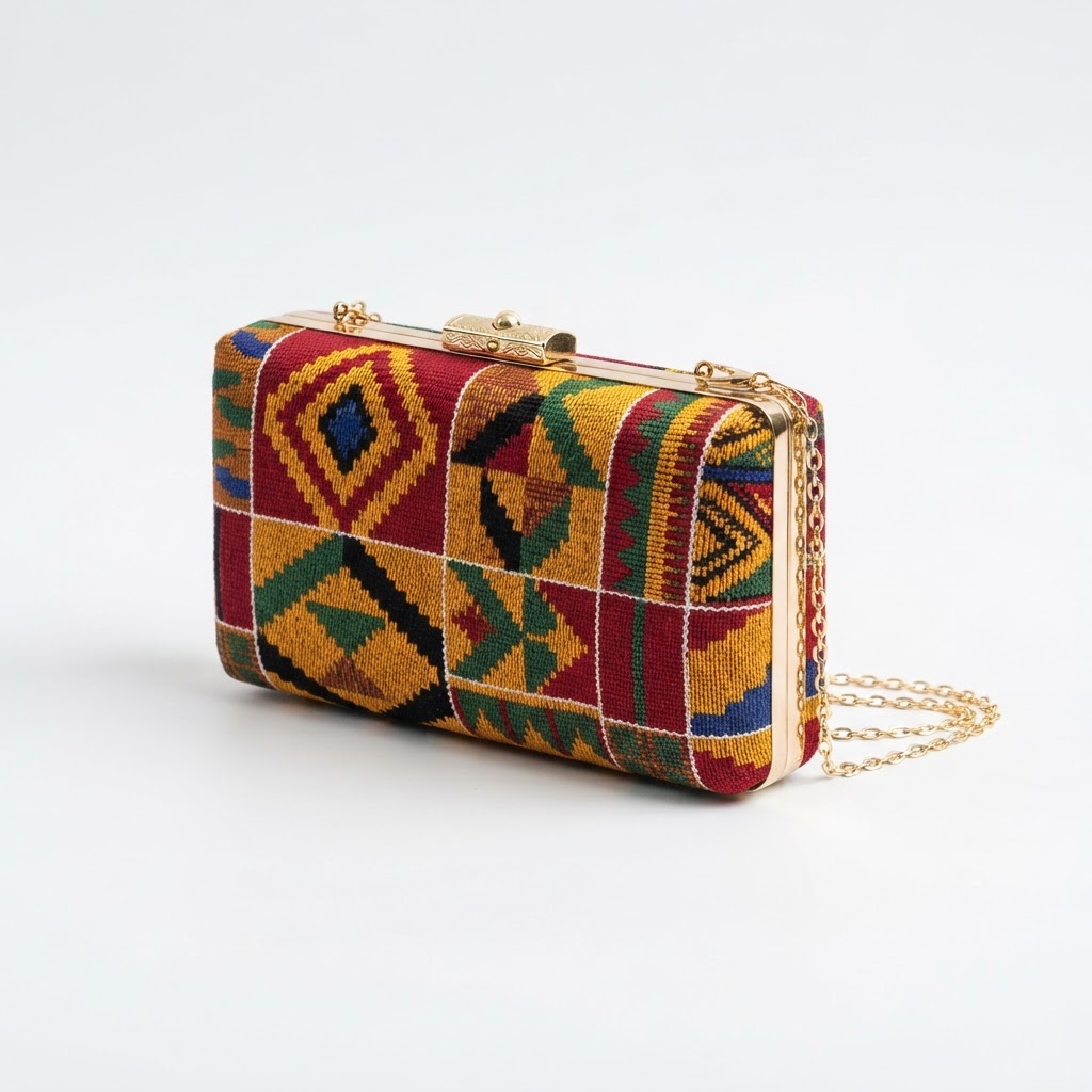 Kente Print Clutch