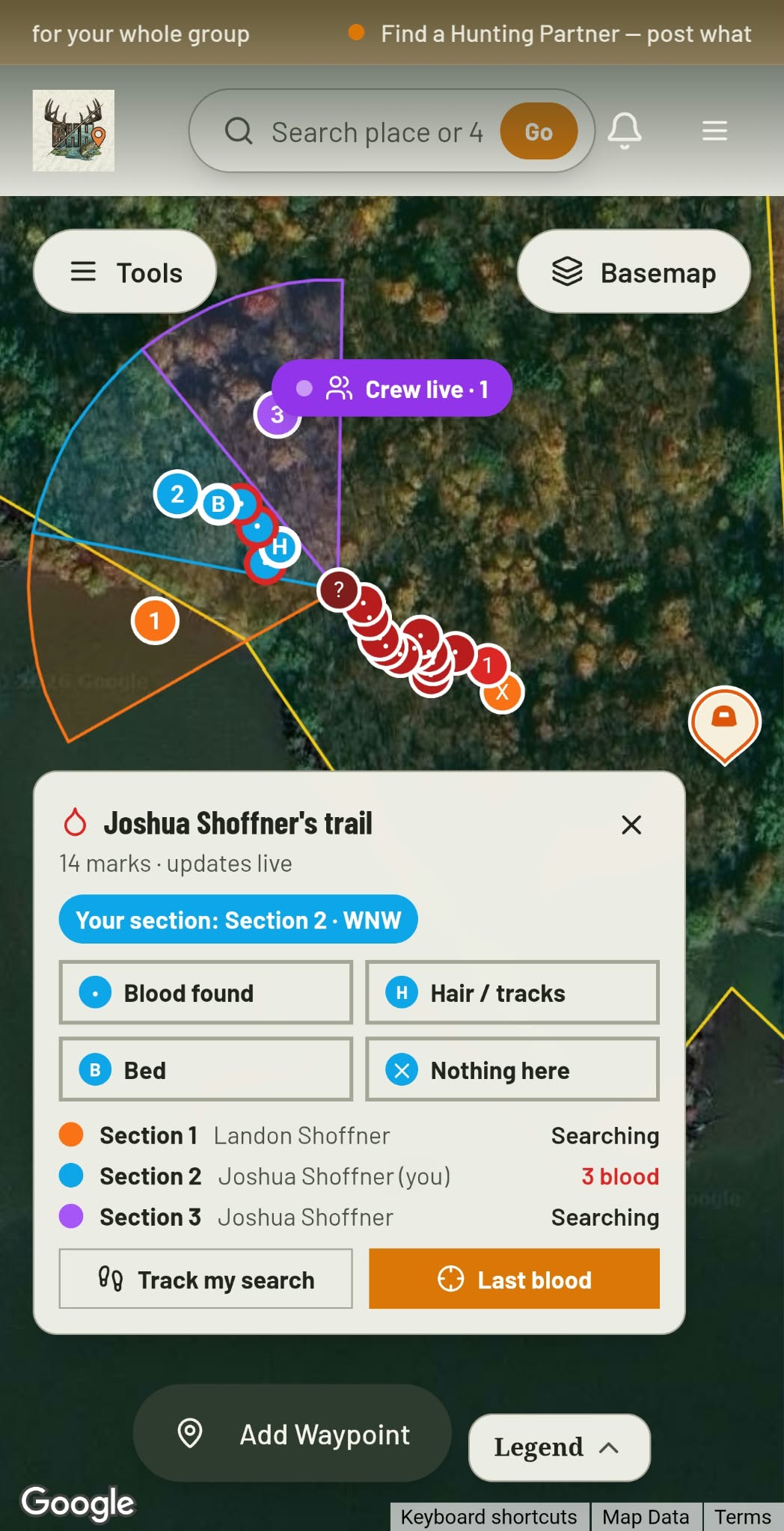 Each helper sees their section live