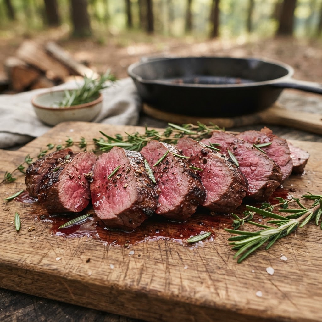 Elevating Your Harvest: Pan-Seared Venison Backstrap with Cabernet Reduction