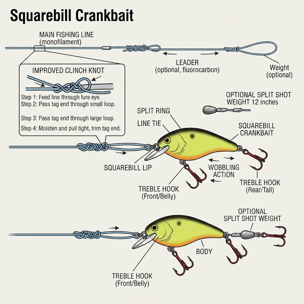 How to tie the Squarebill Crankbait
