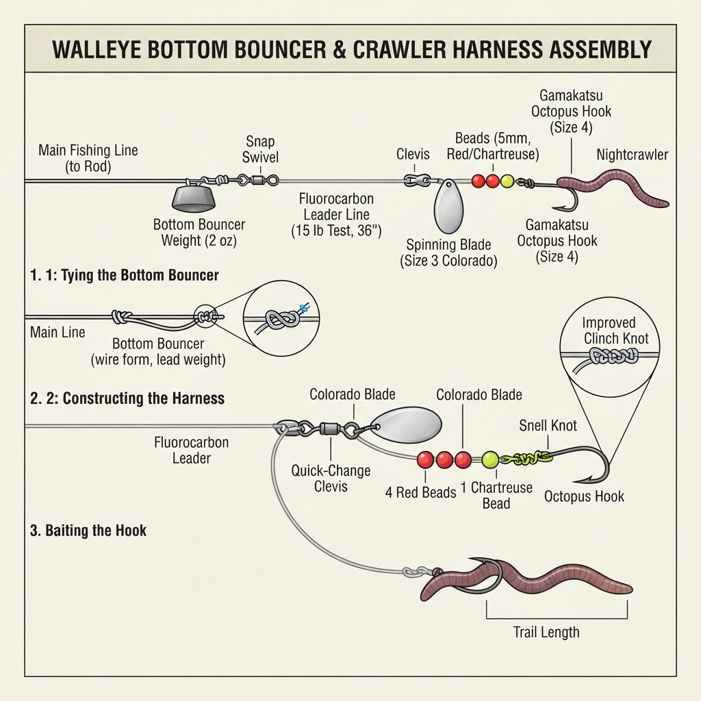 Walleye Bottom Bouncer & Crawler Harness