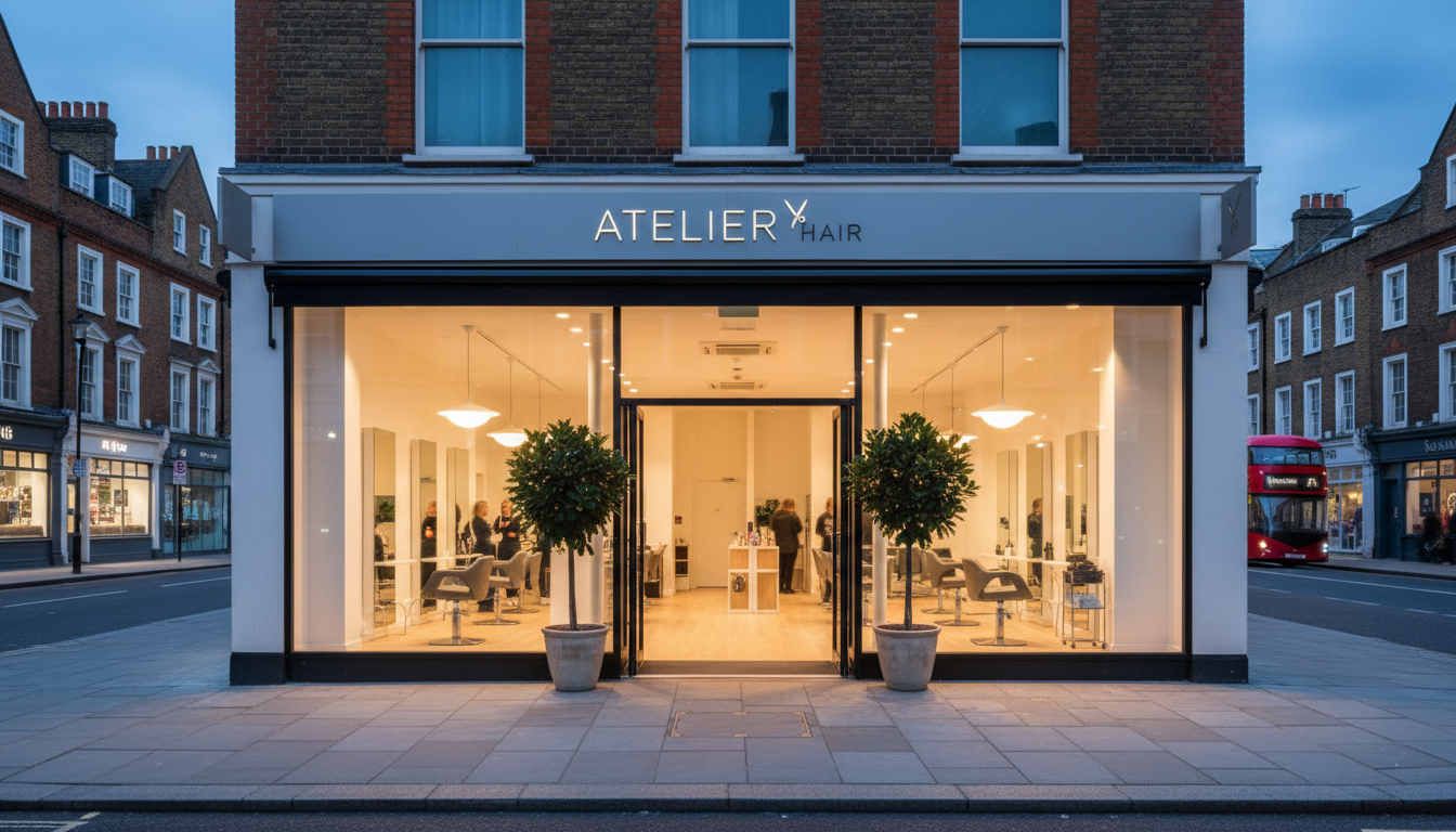 Modern UK salon storefront