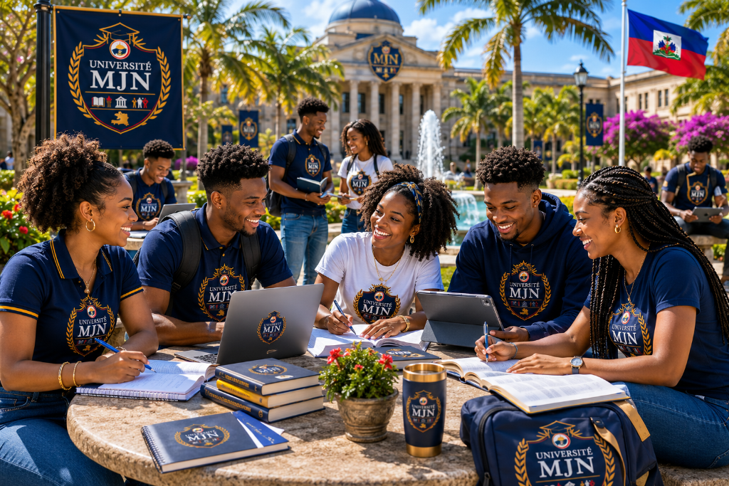 MJN University students collaborating