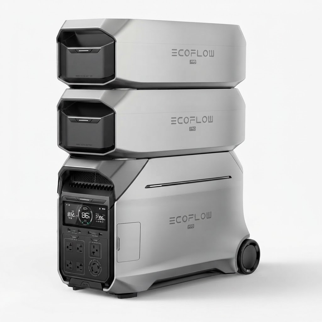 EcoFlow DELTA Pro 3 with 2 Extra Batteries - 12 kWh Energy Backup System