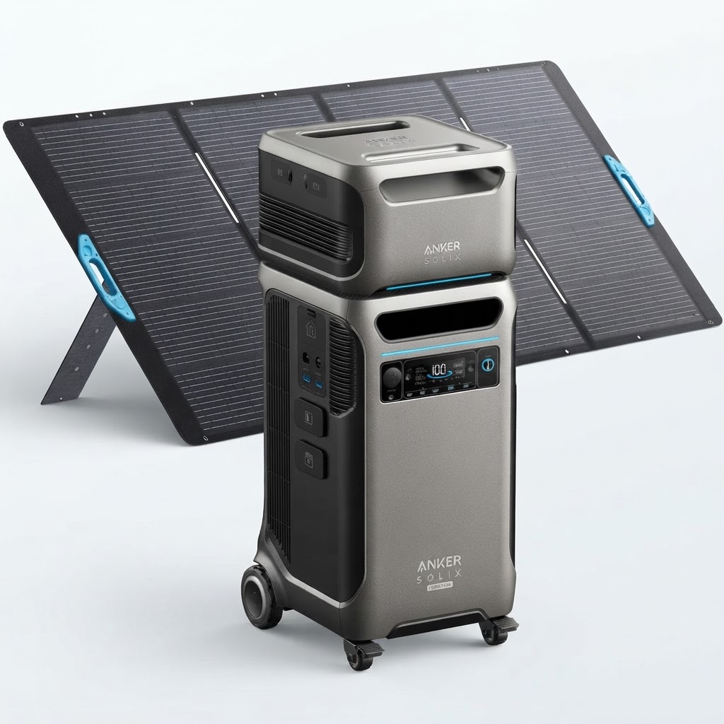 Anker SOLIX F3800 Plus with BP3800 Expansion Battery and 400W Solar Panel