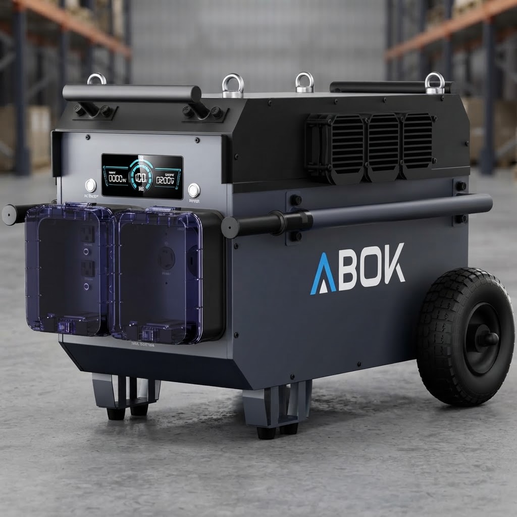 Estación de Energía Solar Portátil ABOK Ark7200 Plus, 7200W, 9792Wh LiFePO4