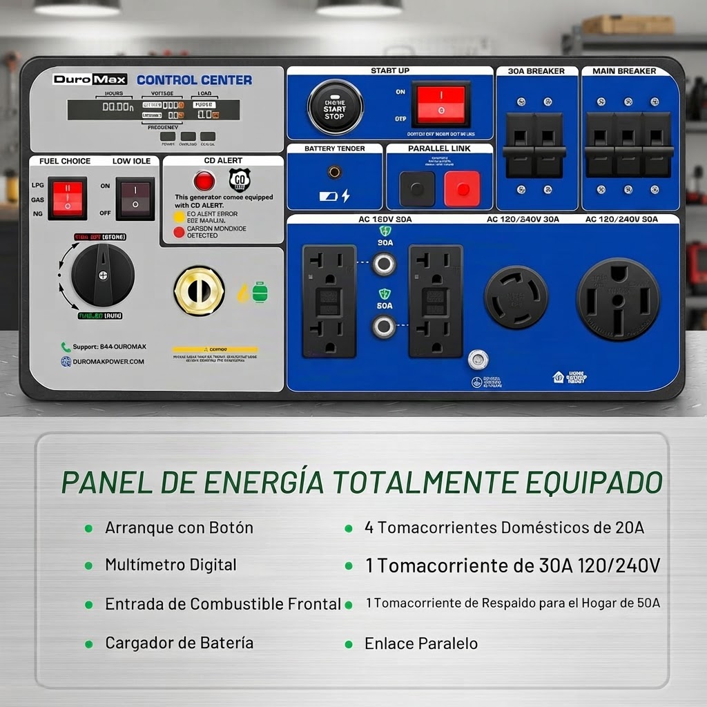 DuroMax XP9500iHT – Generador Inverter Triple Fuel 9,500W 4