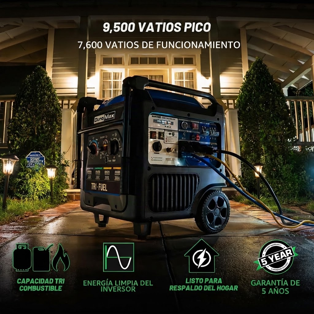 DuroMax XP9500iHT – Generador Inverter Triple Fuel 9,500W 