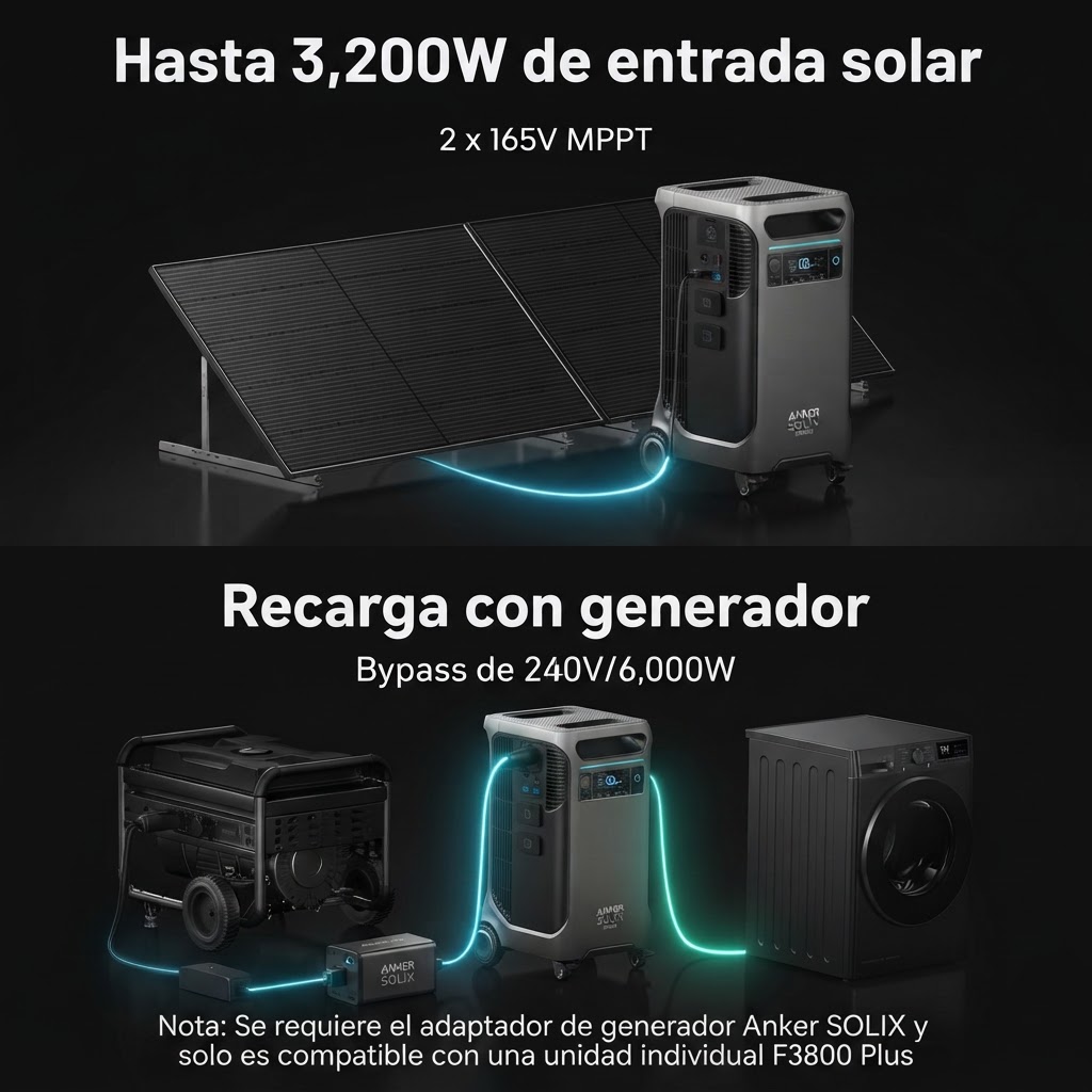 Sistema de Respaldo Energético Anker SOLIX F3800 Plus con Batería de Expansión BP3800 5