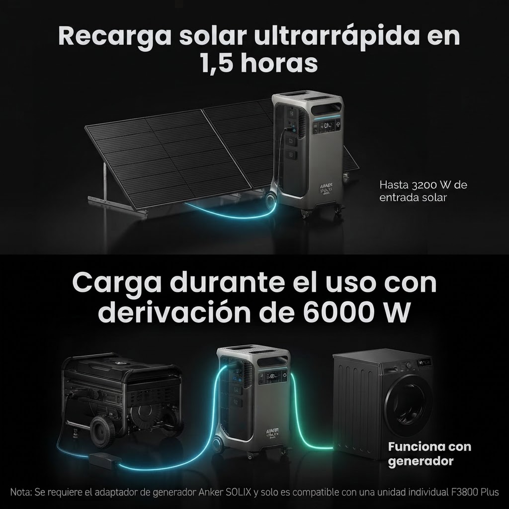 Anker SOLIX F3800 Plus Estación de Energía Capacidad Solar Portátil 3.84kWh 5