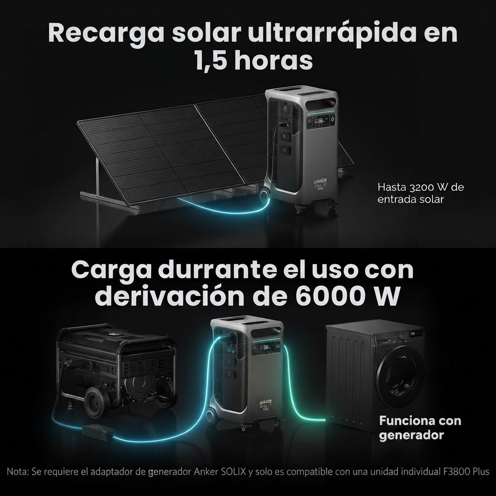 ⚡Anker SOLIX F3800 Plus con Panel Solar de 400W 2