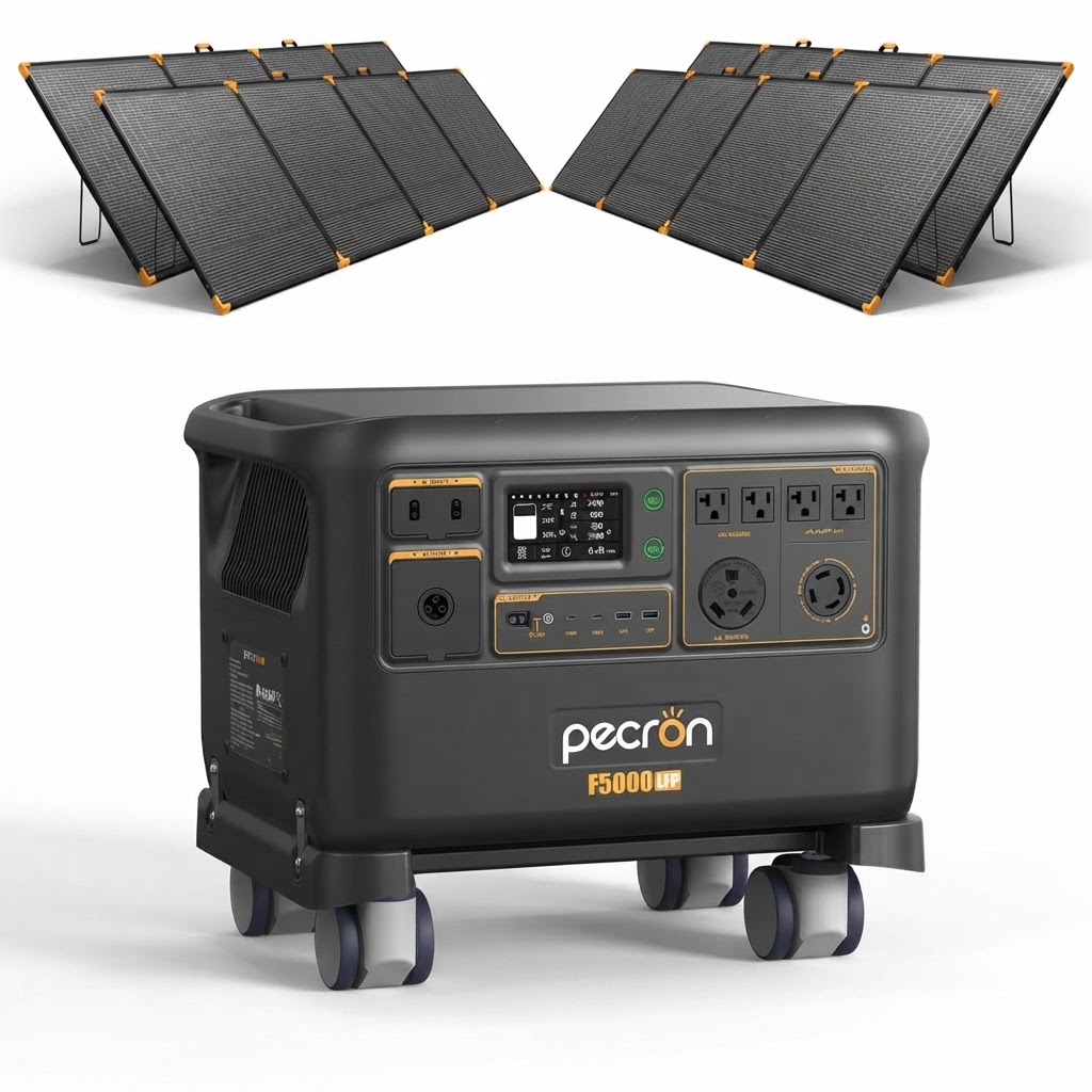 PECRON F5000LFP Portable Power Station with Solar Panel Kit